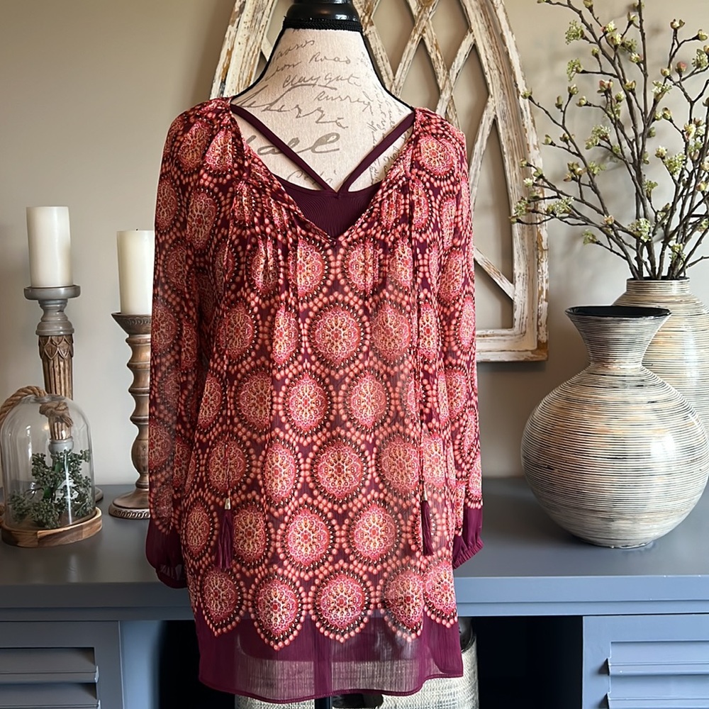 Sheer Rose & Olive top with Free People Bralette